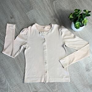 STATESIDE Blush Pink Beige Swirl Button Front Ribbed Cardigan Women’s Size Large